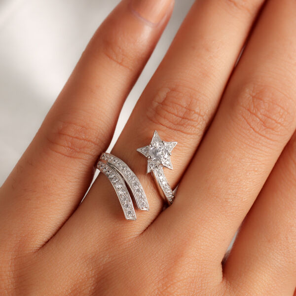 Künstlicher Diamant-Ring, Ionenbeschichtetes Messing  ca. 1,26 ct image number 3