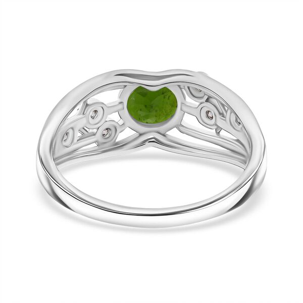 Natürlicher Chromdiopsid und Moissanit Ring - 1 ct. image number 5