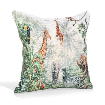 poly cortton woven digital tree printed rubbed cushion cover Size-45x45 cms Color- Multi