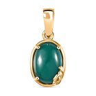 Verde Onyx Anhänger 925 Silber 750 Gelbgold Vermeil ca. 6,27 ct.