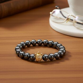 Terahertz, Wei&szlig;er Zirkonia Schildkr&ouml;te Armband ca. Flexibles cm Nickelfreies Messing Standard 131.00 ct