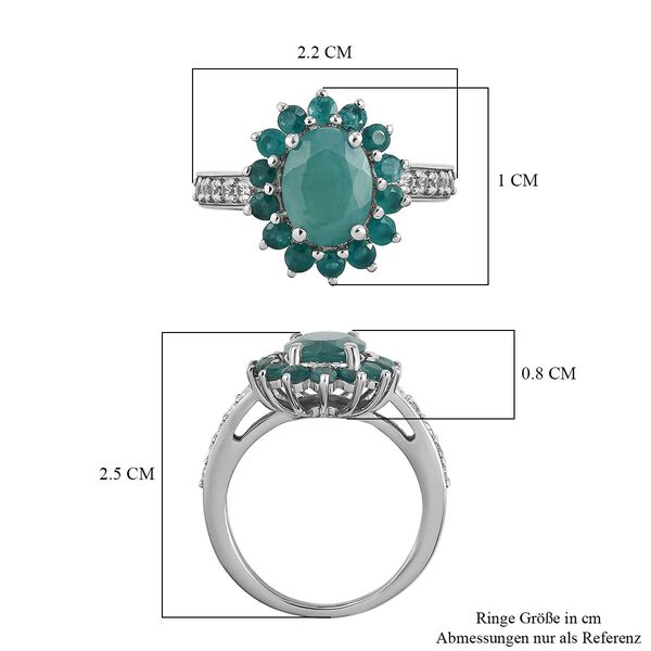 AA Grandidierit und Zirkon Halo Ring in Silber image number 7