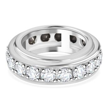 J Francis gefertigt mit SWAROVSKI- Wei&szlig;er Swarovski Kristall Spinning-Ring