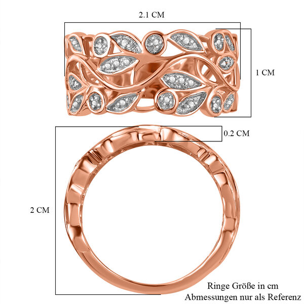 ALLORO Ring, Creolen und Anh&auml;nger mit Diamantakzenten, Silber ros&eacute;vergoldet image number 15