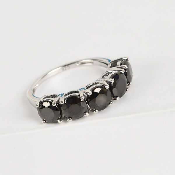 Elite Shungit Ring 925 Silber Platin-Überzug image number 2