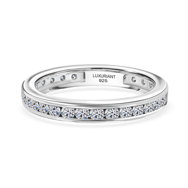 LUXURIANT SGL zertifizierter VS-EF Labor Diamant Ring, 925 Silber rhodiniert - 1 ct.
