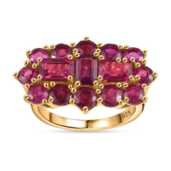 AA Afrikanischer Rubin (Fissure gef&uuml;llt) Ring 925 Silber 750 Gelbgold Vermeil (Gr&ouml;&szlig;e 21.00) ca. 6.74 ct image number 6