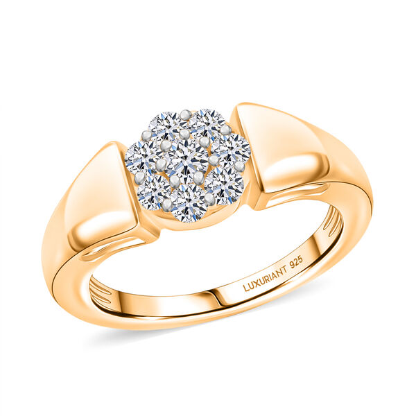 LUXURIANT DIAMOND - Lab Grown Diamant SI-GH Ring 925 Silber 750 Gelbgold Vermeil (Größe 21.00) ca. 0.50 ct image number 3