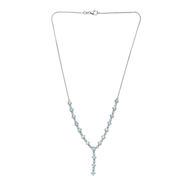 AA Blauer Zirkon Halskette ca. 45 cm 925 Silber rhodiniert ca. 7,87 ct. image number 3