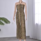 Schulterfrei Jumpsuit, Größe: 27x123, braun mit Leopardenmuster