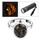 Nat&uuml;rlicher Yooperlith-Ring, 925 Silber platiniert (Gr&ouml;&szlig;e 16.00) ca. 4,95 ct