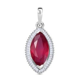 Afrikanischer Rubin und Diamant-Anhänger - 4,74 ct.