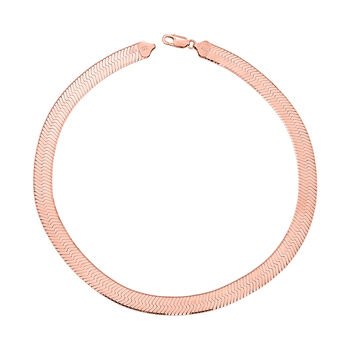 Chunky Fischgr&auml;t-Halskette in ros&eacute;vergoldetem Silber