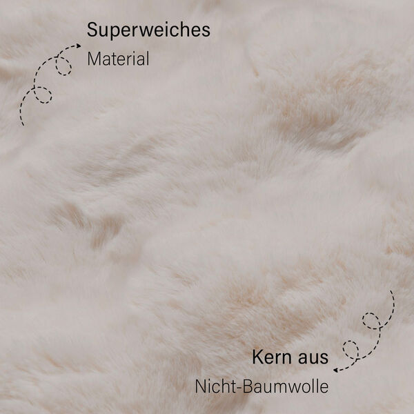 2-tlg. Mikropl&uuml;sch Zierkissenbez&uuml;ge, 45 x 45 und 60 x 60 cm, elfenbeinfarben image number 2