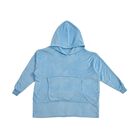 Flauschiger Flanell Hoodie mit großer Tasche, 96x89cm, blau