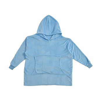 Flauschiger Flanell Hoodie mit gro&szlig;er Tasche, 96x89cm, blau