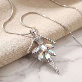 Mystischer Wei&szlig;er Kristall, Wei&szlig;er Kristall Anh&auml;nger mit Kette ca. 63.5 cm + 5 cm Extender