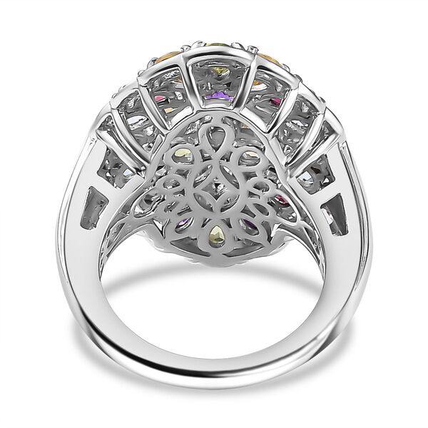 Afrikanischer Amethyst, Rhodolith Granat Ring in Birnenform, 925 Silber rhodiniert (Größe 19.00), ca. 5.20 ct image number 6