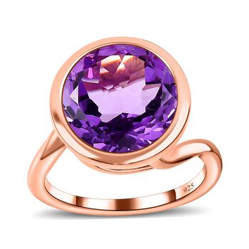AAA Rose De France Amethyst Ring, 925 Silber ros&eacute;vergoldet (Gr&ouml;&szlig;e 20.00) ca. 6.04 ct