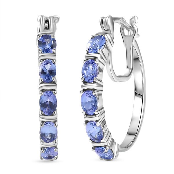 D'Joy Tansanit Ohrringe 925 Silber rhodiniert ca. 1,86 ct.