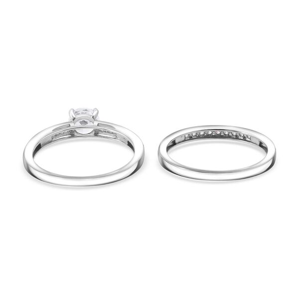 2er Set- Lustro Stella Wei&szlig;er Zirkonia Ring 925 Silber rhodiniert, (Gr&ouml;&szlig;e 18.00) image number 5