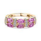 AAA Rosa Saphir, Lab Grown Diamant Ring 375 Gold (Größe 18.00) ca. 1,85 ct