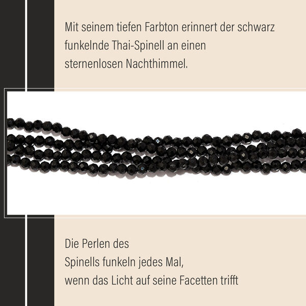Mehrlagige Thai schwarze Spinell-Halskette image number 9