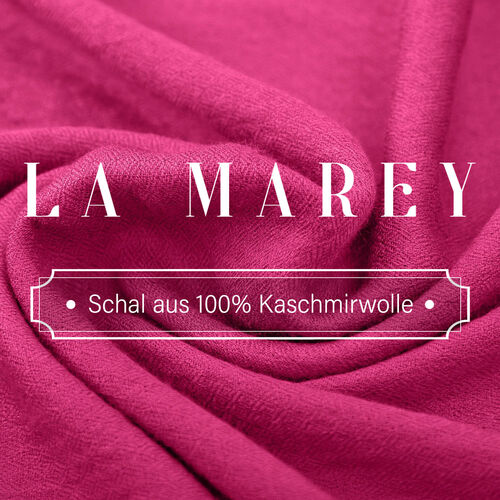 LA MAREY luxuriöser und weicher Schal aus 100% Kaschmirwolle, 70x195 cm, Magenta image number 1