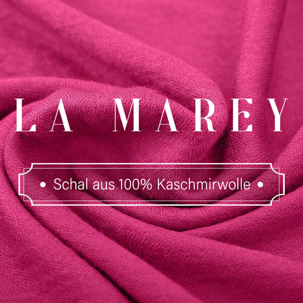 LA MAREY luxuriöser und weicher Schal aus 100% Kaschmirwolle, 70x195 cm, Magenta image number 1