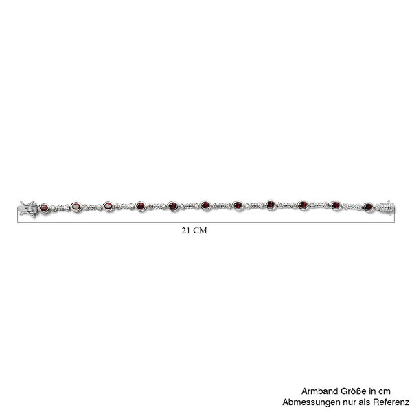 Anthill Granat und Zirkon-Armband, ca. 20 cm, 925 Silber platiniert, ca. 5,62 ct image number 4