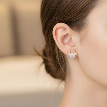 Pfirsich-S&uuml;&szlig;wasser Perle (5-7 mm), Lila S&uuml;&szlig;wasser Perle (5-7mm) Schmuckset, Nickelfreies Messing, Goldfarben