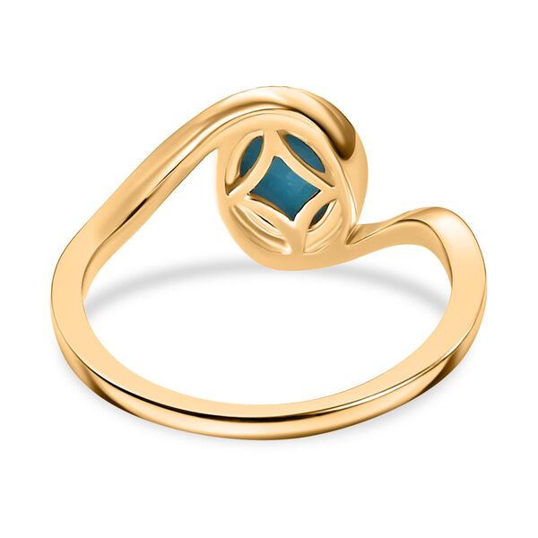AA amerikanischer, natürlicher Sleeping Beauty Türkis-Ring, 925 Silber vergoldet - 1,19 ct. image number 6
