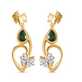 GP Italian Garden Kollektion- natürliche Chromdiopsid, Zirkon und blaue Kanchanaburi-Saphir-Ohrringe - 1,17 ct.