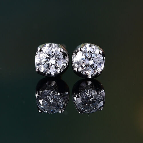LUXURIANT DIAMOND- SGL zertifizierte SI-GH Labor Diamant Ohrringe in 375 Weißgold - 0,28 ct. image number 1