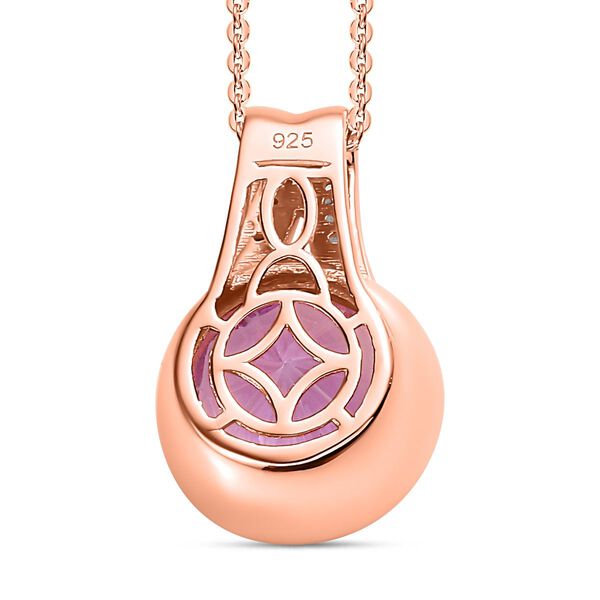 Rose De France Amethyst, Weißer Zirkon Schmuckset 925 Silber 750 Roségold Vermeil ca. 6.84 ct image number 5