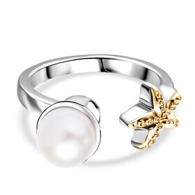 EVER TRUE Süßwasser Perle (7.5-8 mm) Ring Nickelfreies Messing Zweifarbige Beschichtung (Größe 18.00)