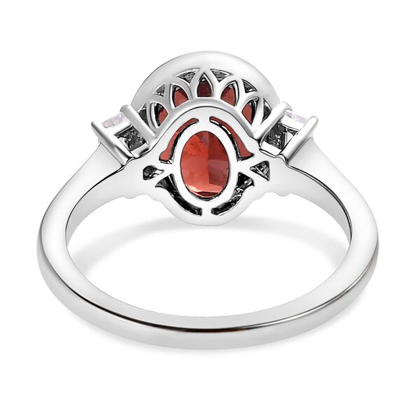 Nat&uuml;rlicher Mosambik Granat, wei&szlig;er Zirkon Ring, 925 Silber platiniert (Gr&ouml;&szlig;e 18.00) ca. 3.09 ct image number 5