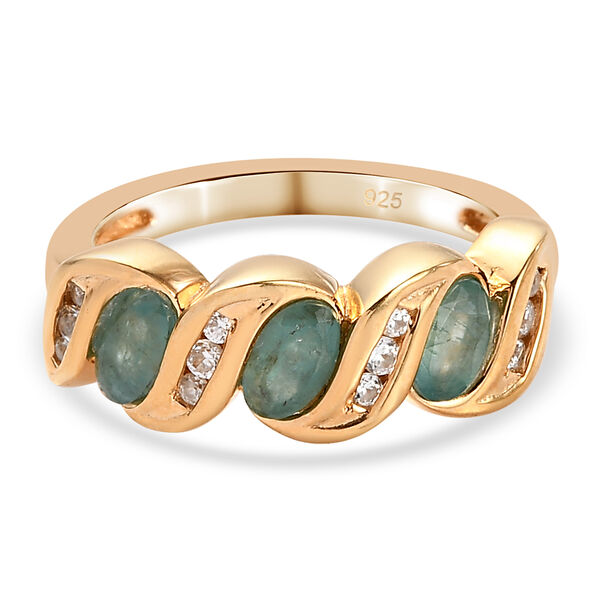 Grandidierit und Zirkon-Ring, 925 Silber vergoldet  ca. 0,84 ct