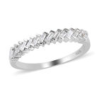 Diamant Band Ring 925 Silber Platin-Überzug image number 3