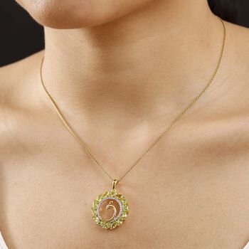 Nat&uuml;rlicher Peridot und Zirkon Anh&auml;nger - 3,95 ct.