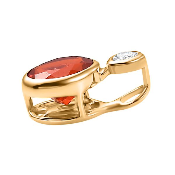 AAA Blaze Feueropal und VS Labor Diamant Anhänger in 375 Gold - 0,40 ct. image number 4