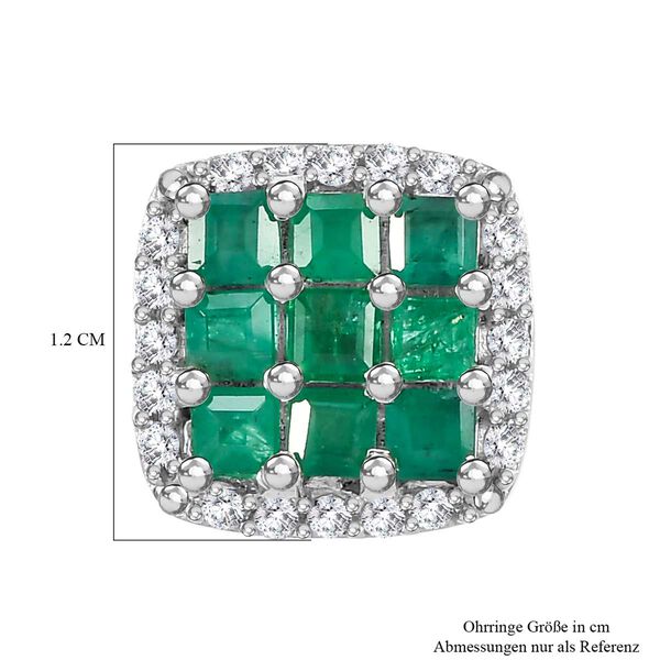 AAA Smaragd und Zirkon Ohrringe - 2,12 ct. image number 6