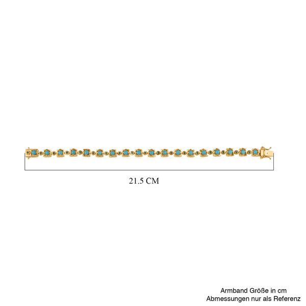 AA Sleeping Beauty Türkis, Kagem Sambischer Smaragd Armband ca. 20 cm 925 Silber 750 Gelbgold Vermeil ca. 6.35 ct image number 5