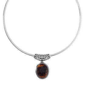 Gelbes Tigerauge Halskette ca. 50 cm Reiner Edelstahl ca. 14,00 ct.