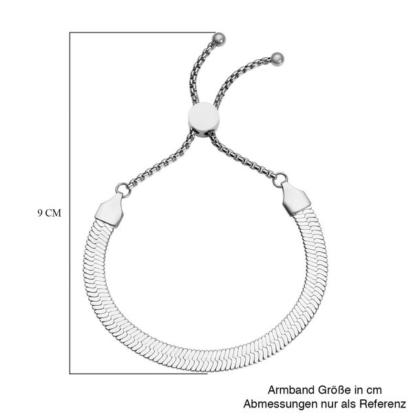 Seidiges Fischgräten-Gliederarmband, ca. 18 cm, Edelstahl ca. 7,00g image number 5