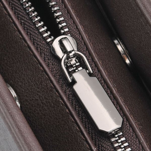 Bestickte Crossbody Tasche, Kunstleder, Blumen Design, 32 x 12 x 25 cm, Grau image number 6