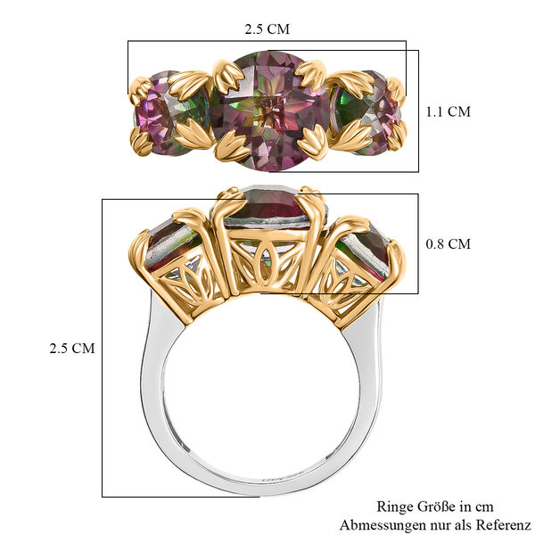 D'Joy Wassermelonen Triplett Quarz zweifarbiger Ring - 6,96 ct. image number 7