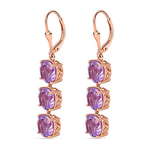 AA Rose De France Amethyst Ohrringe 925 Silber 750 Ros&eacute;gold Vermeil ca. 11,38 ct. image number 4