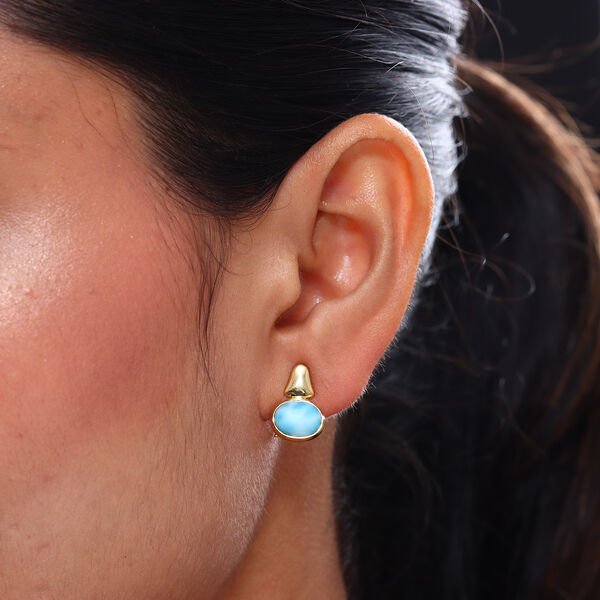 Larimar Ohrh&auml;nger 925 Silber vergoldet ca. 4,38 ct&nbsp; image number 3