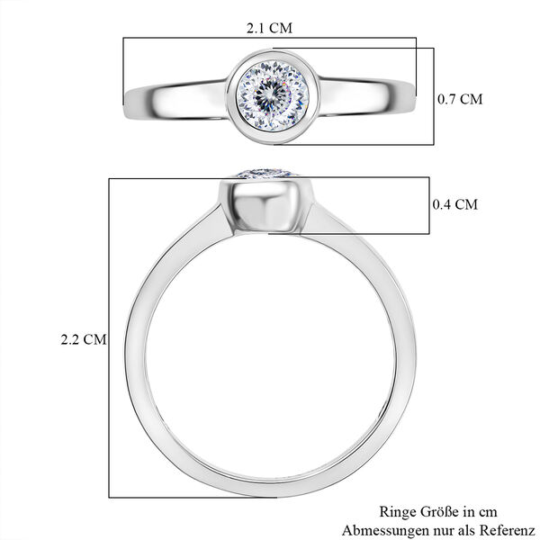 D&rsquo;joy 120 Facetten Moissanit Ring 925 Silber platiniert (Gr&ouml;&szlig;e 21.00) ca. 0,47 ct image number 7